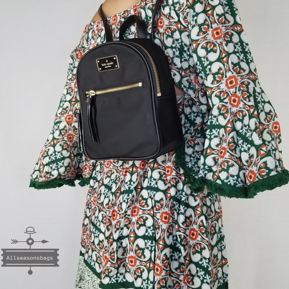 Kate spade MINI Bradley Wilson BLACK backpack bag - Picture 2 of 8